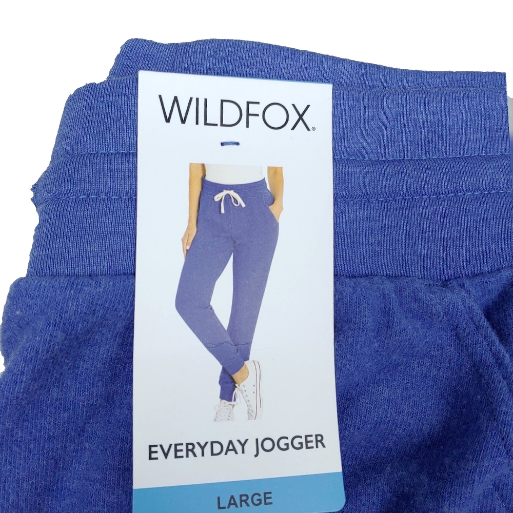 NWT Wildfox $98 Wmn L Super Soft Periwinkle Jogger - Picture 5 of 9